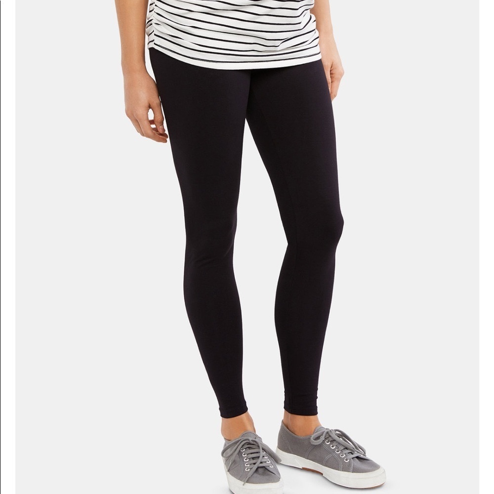Two pairs of maternity leggings black